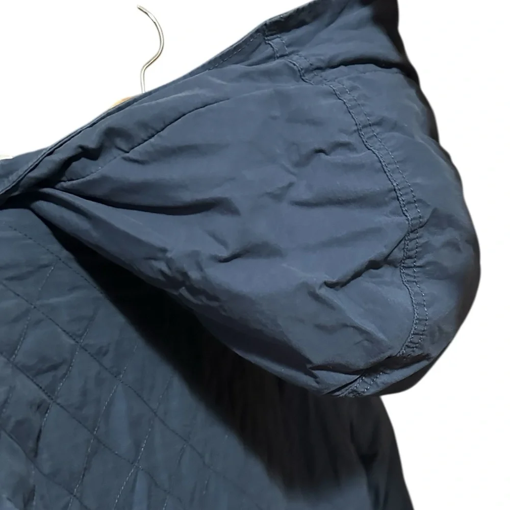 Columbia Women's Sherpa-Lined Hooded Outdoor Parka Cargo Pockets Blue Gray Sz L